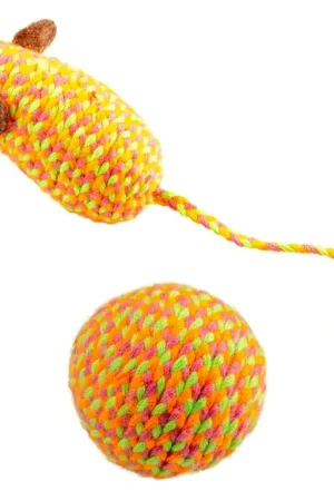 Exclusieve Aanbieding Duvo+ Jolly Oranje Muis En Bal 2 st. Oranje